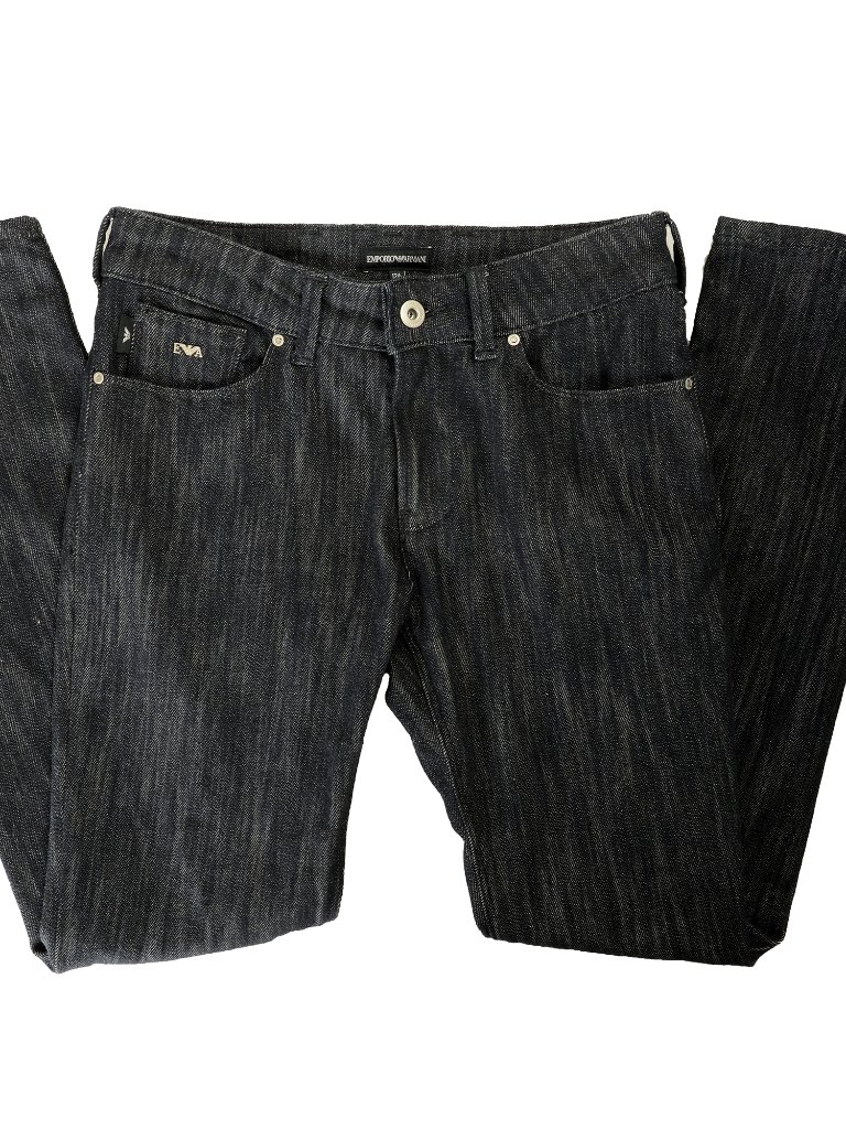 Emporio Armani Boy Washed Black Classic 5 Pocket Jeans Sz 12 Years/154 Cm